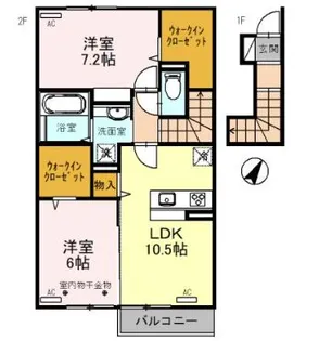 エコンフォート前橋駒形 A棟【2階】の間取り