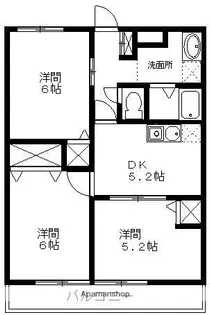 小倉ハイツC棟2階【202号室】の間取り