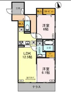 セラヴィ南町【1階】の間取り