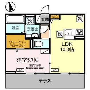 DーROOM六供町2丁目【1階】の間取り