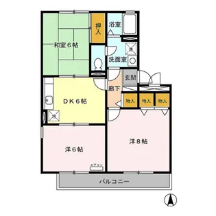 ジュネスなかじま D【1階】の間取り