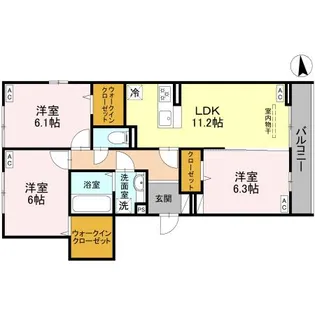 ラ・ルミエール紅雲【2階】の間取り