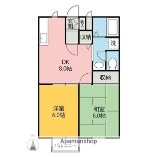 デザインコート上大島2階【202号室】の間取り