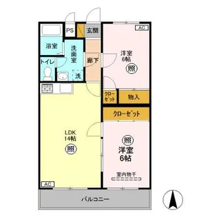 ローズウィング参番館【3階】の間取り