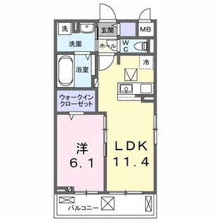 ラニカイ・M【1階】の間取り