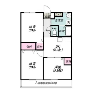 小倉ハイツC棟1階【102号室】の間取り