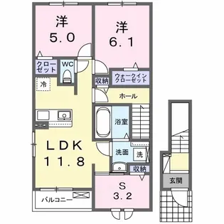 テラスM3 Ⅰ【2階】の間取り