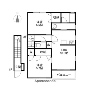 群馬県前橋市上増田町【アパート】の間取り
