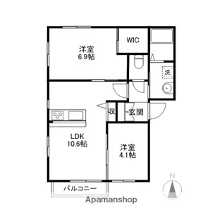 ベルヒルABCD【1階】の間取り