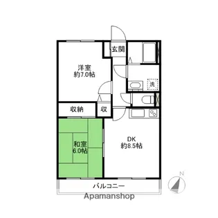 ヴィレッジ川原Ⅱ【1階】の間取り