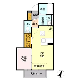 セプトガーデン大渡町【102号室】の間取り