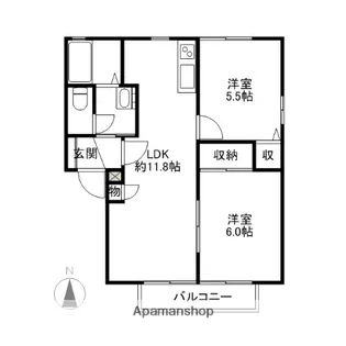 VERDE A・B【2階】の間取り