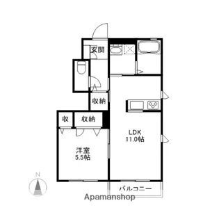 フラン・デスポワール元総社【1階】の間取り