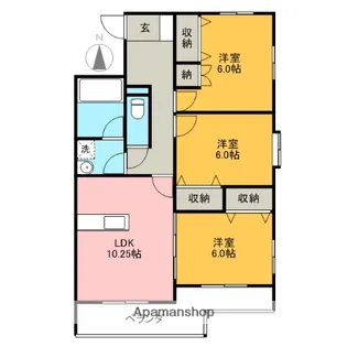 カーサ・ヴェルデ【3階】の間取り