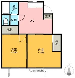 メゾンソレイユ【2階】の間取り