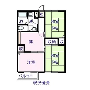 サングレープ【201号室】の間取り