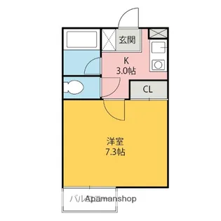 シティーハイツハイビスカス【A101号室】の間取り