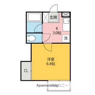 シティーハイツカモミール【A206号室】の間取り