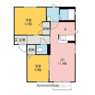 カーサ・エクセル(田部井町)【C101号室】の間取り