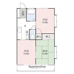 シャレル富塚3K【2階】の間取り