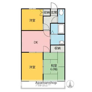 第2エマハイツ【102号室】の間取り
