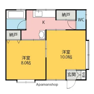 ハイツプレール【1階東号室】の間取り