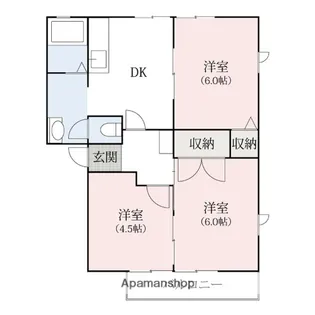 ヴィルヌーブ【2階】の間取り