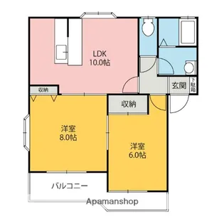 ニューフィールド【B201号室】の間取り