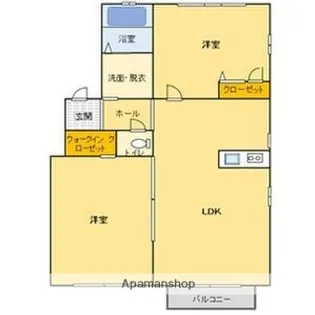 クレア【A201号室】の間取り