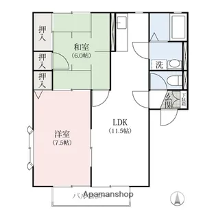 グリーンパレス【B202号室】の間取り