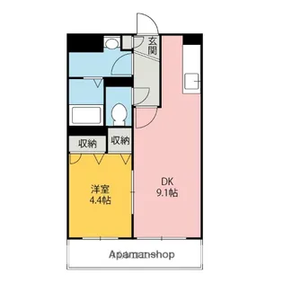 ヴァンヴェスト【B102号室】の間取り