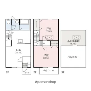 コスモシティ韮塚【B号室】の間取り