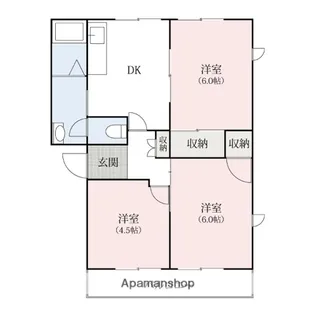 クレセント八幡AB【2階】の間取り