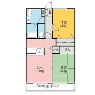 エクセラン境【302号室】の間取り