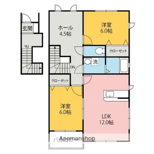 シャテーニュ【201号室】の間取り
