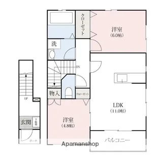 リアン・ラジュールCD【2階】の間取り