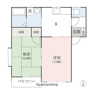 ミラハイツCD【C102号室】の間取り