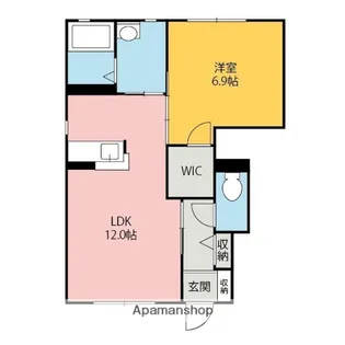 クラヴィエコスモ上泉 壱番館・弐番館【2-105号室】の間取り