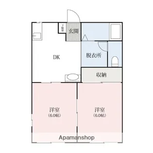 カロタあずさAB【A102号室】の間取り