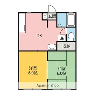 ハイツロゼ【C202号室】の間取り