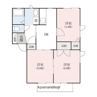 ラグラシューズ【A201号室】の間取り
