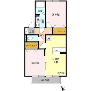 フリージアM【203号室】の間取り