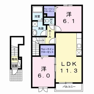 アンジュ・プレッソC【2階】の間取り