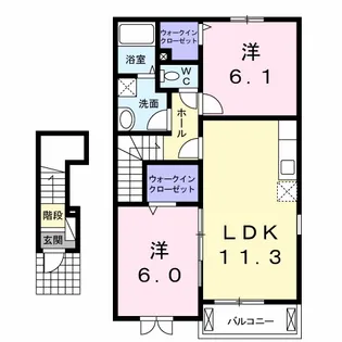 グレイスB【2階】の間取り