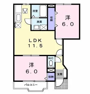 エーデルハイム【1階】の間取り