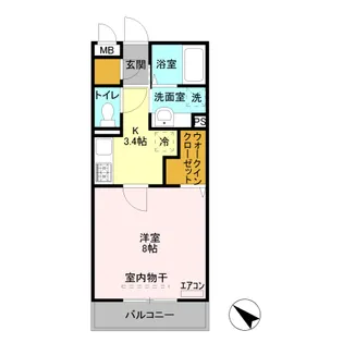 オペラハウス宮子【208号室】の間取り