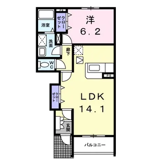 メゾン・ド・アンソレイエ【1階】の間取り