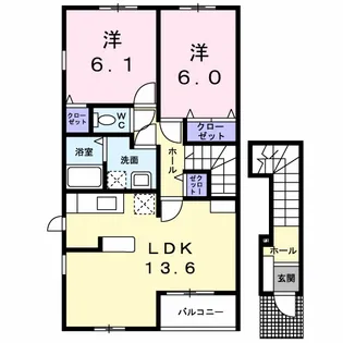 メゾン・ド・アンソレイエ【2階】の間取り