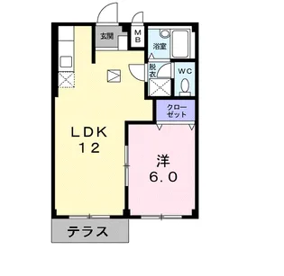 エルディム日向【1階】の間取り