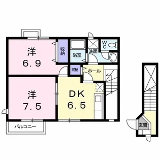 アプリコットB【2階】の間取り